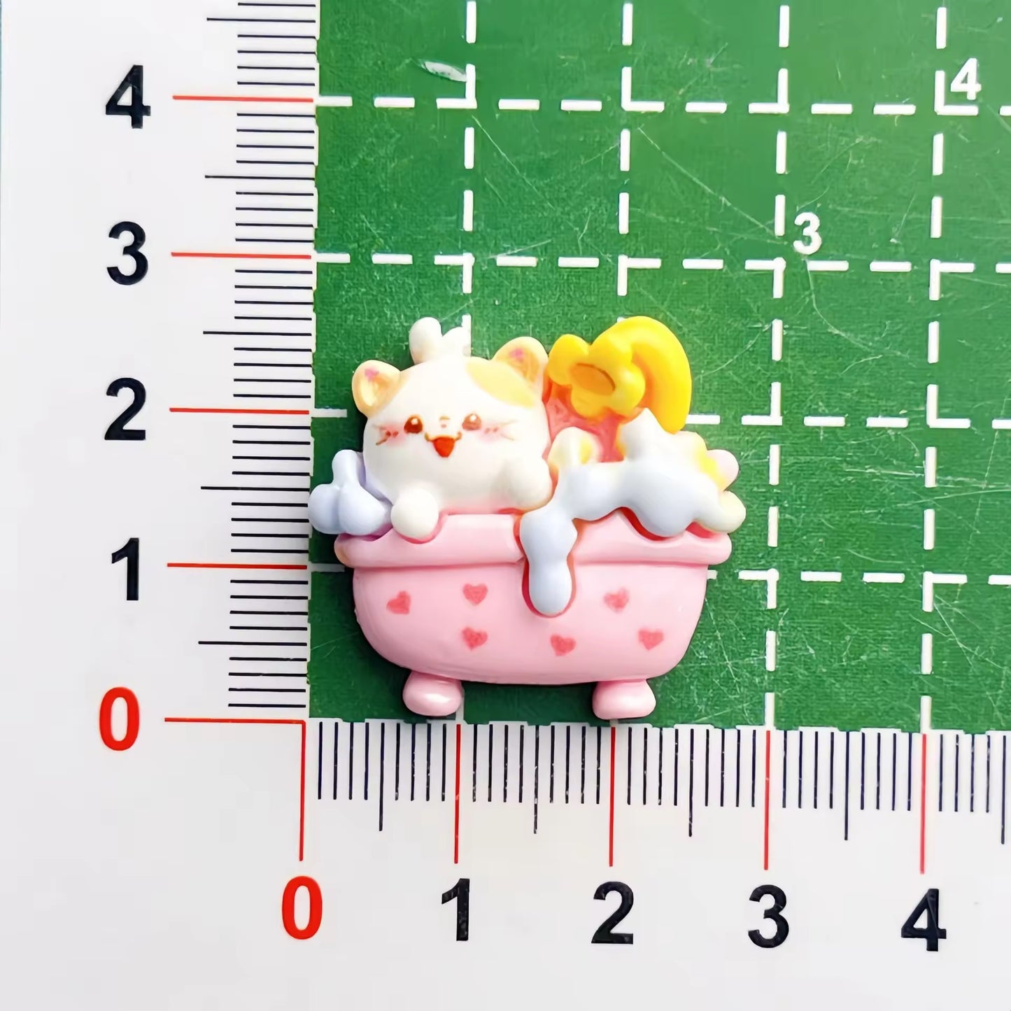 BBB 070 (d) Bubble bath Cat cartoon themed resin charm ( 1 pc ) with / without Hook