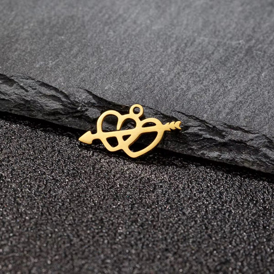 SC13J Heart Dainty Charm 18k gold PVD 316 Stainless steel ( 1 pc ) Anti tarnish ( 19*7 mm )