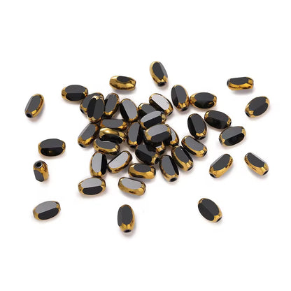 GB01A Gold Edge Faceted Crystal glass bead ( 1 pc ) Lampwork Bead