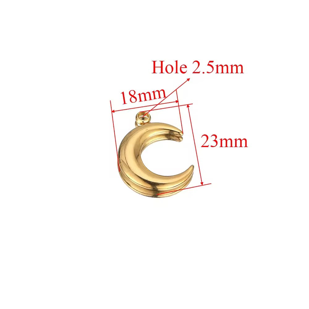 SS 2179 Moon Stainless steel charm ( 1 pc ) Anti tarnish