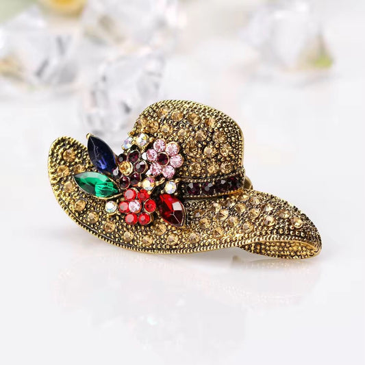 BR 22 floral cap zircon brooch (1PC) anti resistant