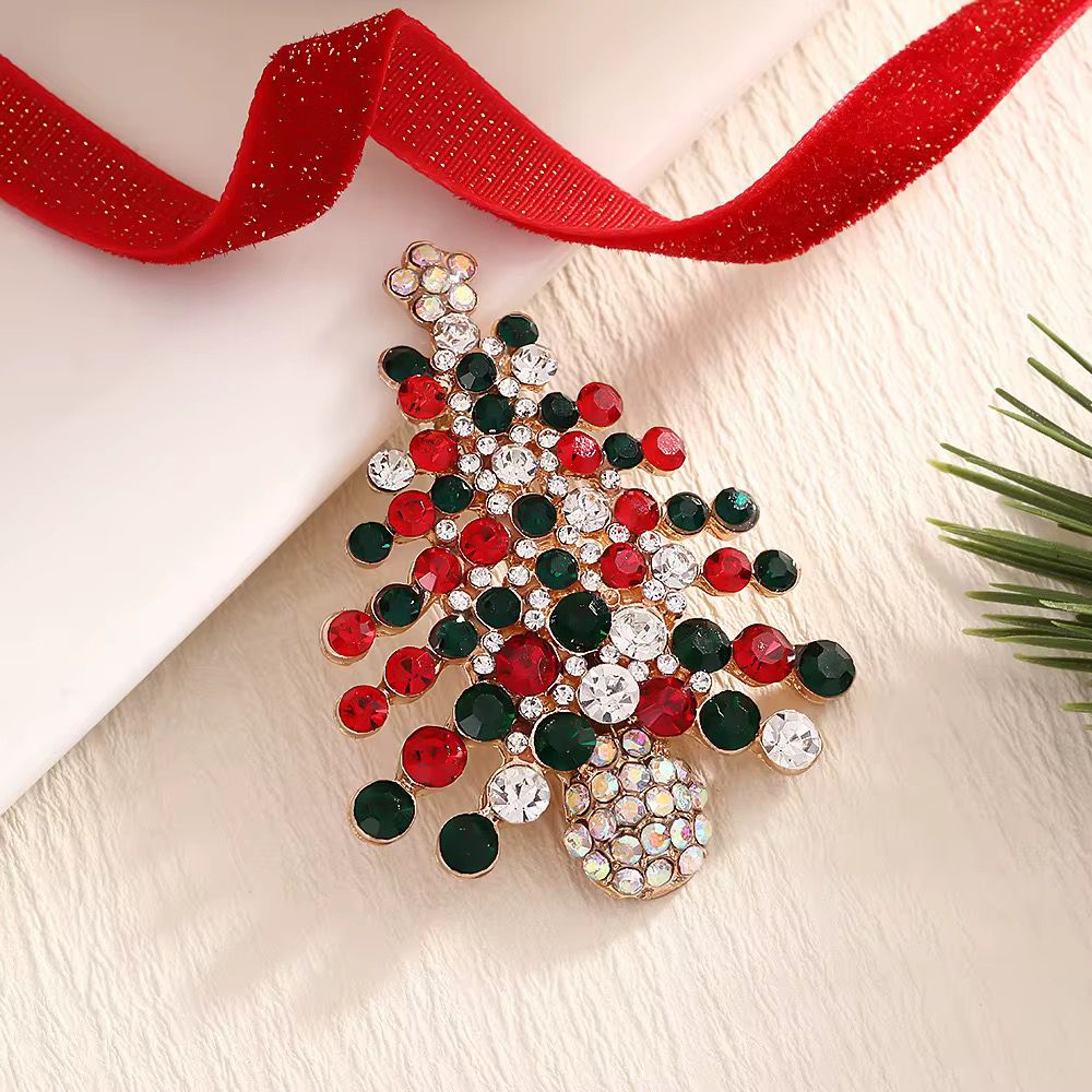 BR 71 Christmas Tree Zircon Brooch ( 1 PC ) Anti Resistant