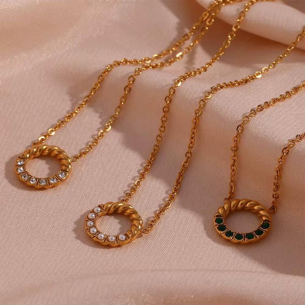 SJ 965 Zircon Dainty Modern Necklace  - Premium jewellery- 18k Gold PVD plated stainless steel - Anti tarnish