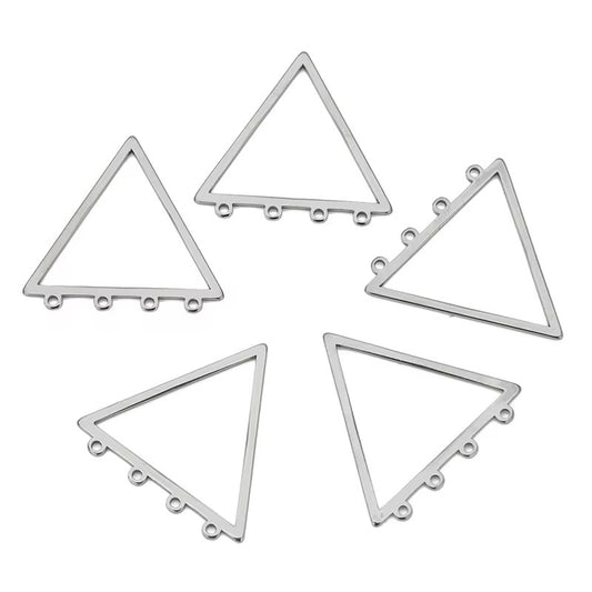 SS 2754 Triangle Bezel Connector Silver plated stainless steel ( 1 pc ) anti tarnish