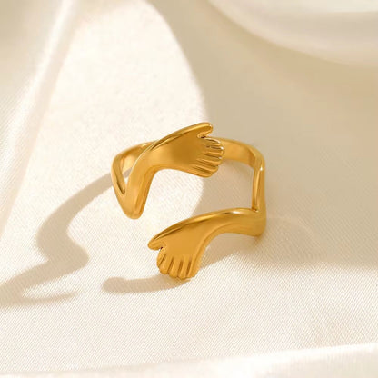 RSJ08G Hug Ring Adjustable - 18k Gold PVD plated 316 stainless steel - Anti tarnish
