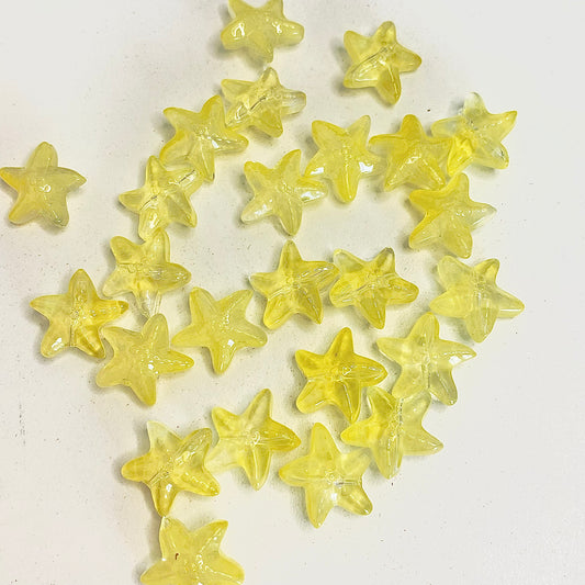 BBB 259 (b) Yellow Starfish glass bead ( 1 pc ) Lampwork Bead ( 15 mm )