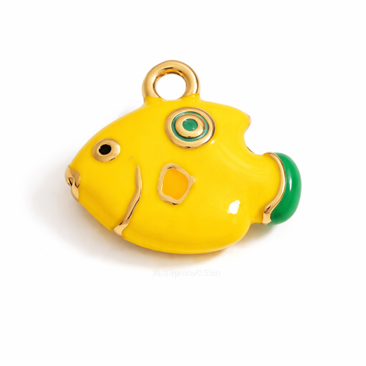 SS 3068 Fish 3D Enamel Charm - 316 SS PVD ( 1 pc ) Premium Collectible | Anti tarnish