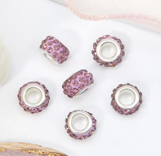 BBB 250 (c) Purple Rhinestone Crystal Bead ( 1 pc ) Multi Crystal Epoxy ball ( 12 mm )