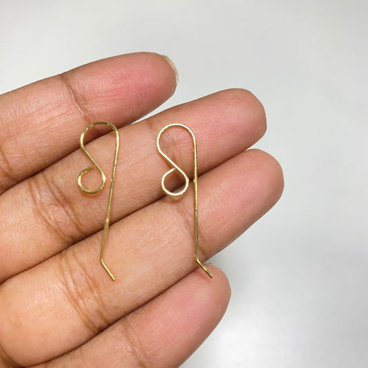 SS 3118 S Hook 14k Gold plated ( 2 pc ) Anti tarnish