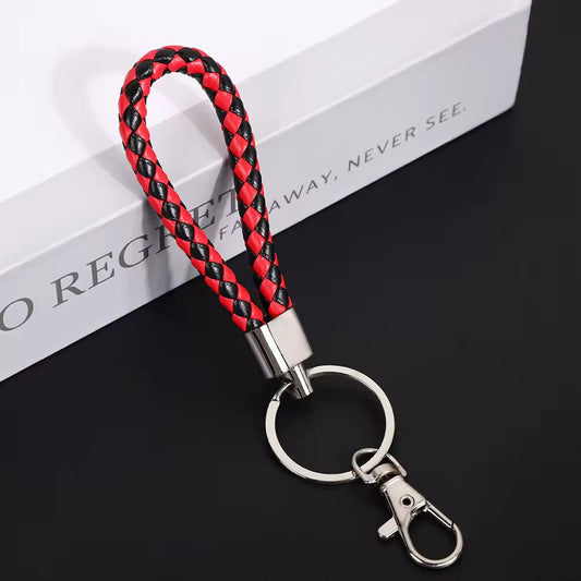 BBB 183 (h) Red and Black Clipper Keychain Vintage Leather - buckle keychain tag with Clasp ( 1 pc )