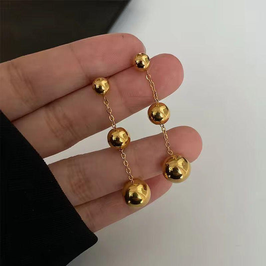 ESJ02F Golden orb Drops -  18k Gold PVD plated 316 stainless steel - Anti tarnish