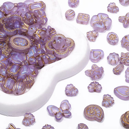 BBB 433 Vintage Czech Baroque Czech Acrylic beads ( 10 gram ) UV Gold plating