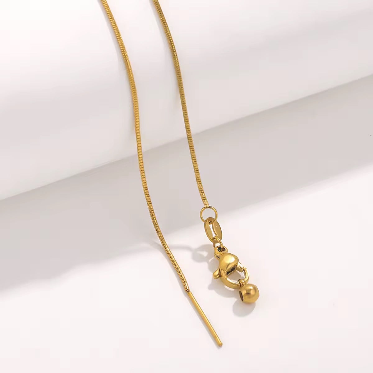 Snake chain Stainless steel 18k gold plated ready chain with needle end ( 1 pc ) Anti tarnish