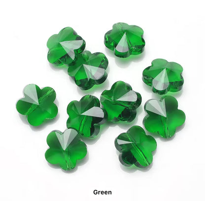 BBB 81 (c) Green Plum Flower Faceted Crystal glass beads ( 1 pc )