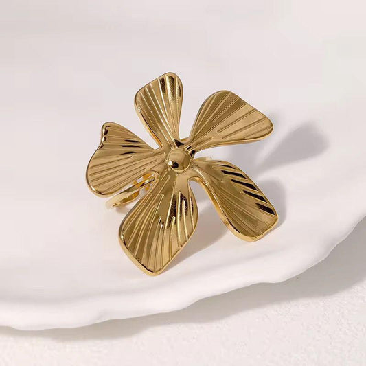 RSJ29D Chucky floral ring - 18K Gold PVD plated