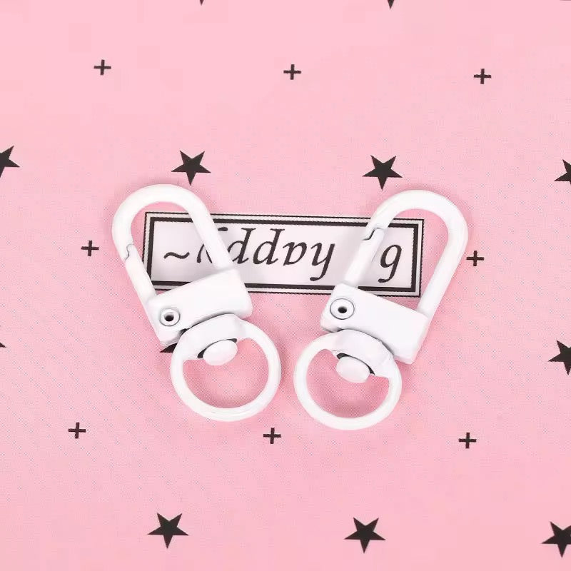 BBB 348 (h) White D clasp - Keyring Clasp( 1 pc ) ( 10:35 mm )