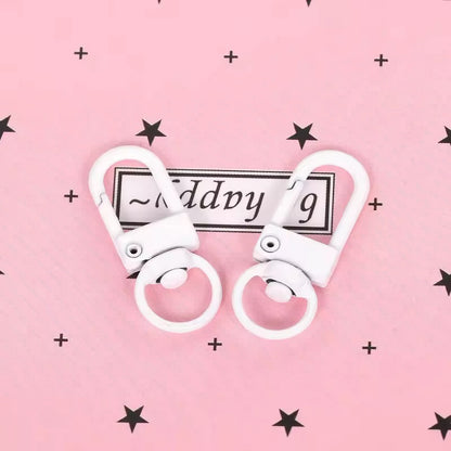 BBB 348 (h) White D clasp - Keyring Clasp( 1 pc ) ( 10:35 mm )