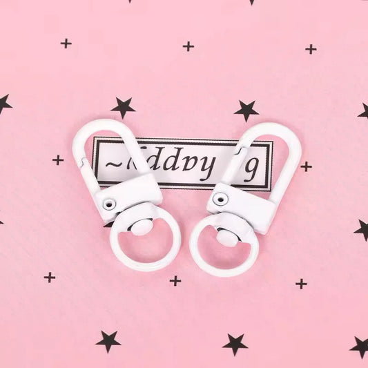 BBB 348 (h) White D clasp - Keyring Clasp( 1 pc ) ( 10:35 mm )