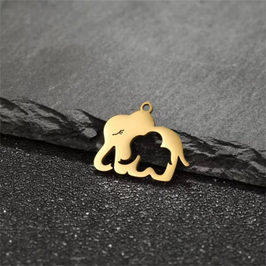 BBB 400 (p) Elephant Dainty Charm 18k gold PVD 316 Stainless steel ( 1 pc ) Anti tarnish ( 17*15mm )