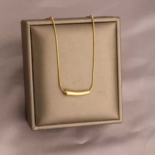 SJ 645 Modern Eggplant shape Necklace - 18k Gold PVD plated stainless steel - Anti tarnish