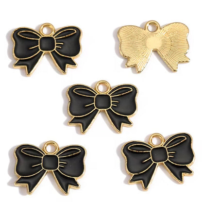 EC07P Bow enamel charm ( 1 pc ) High quality shine ( 14:18 mm )