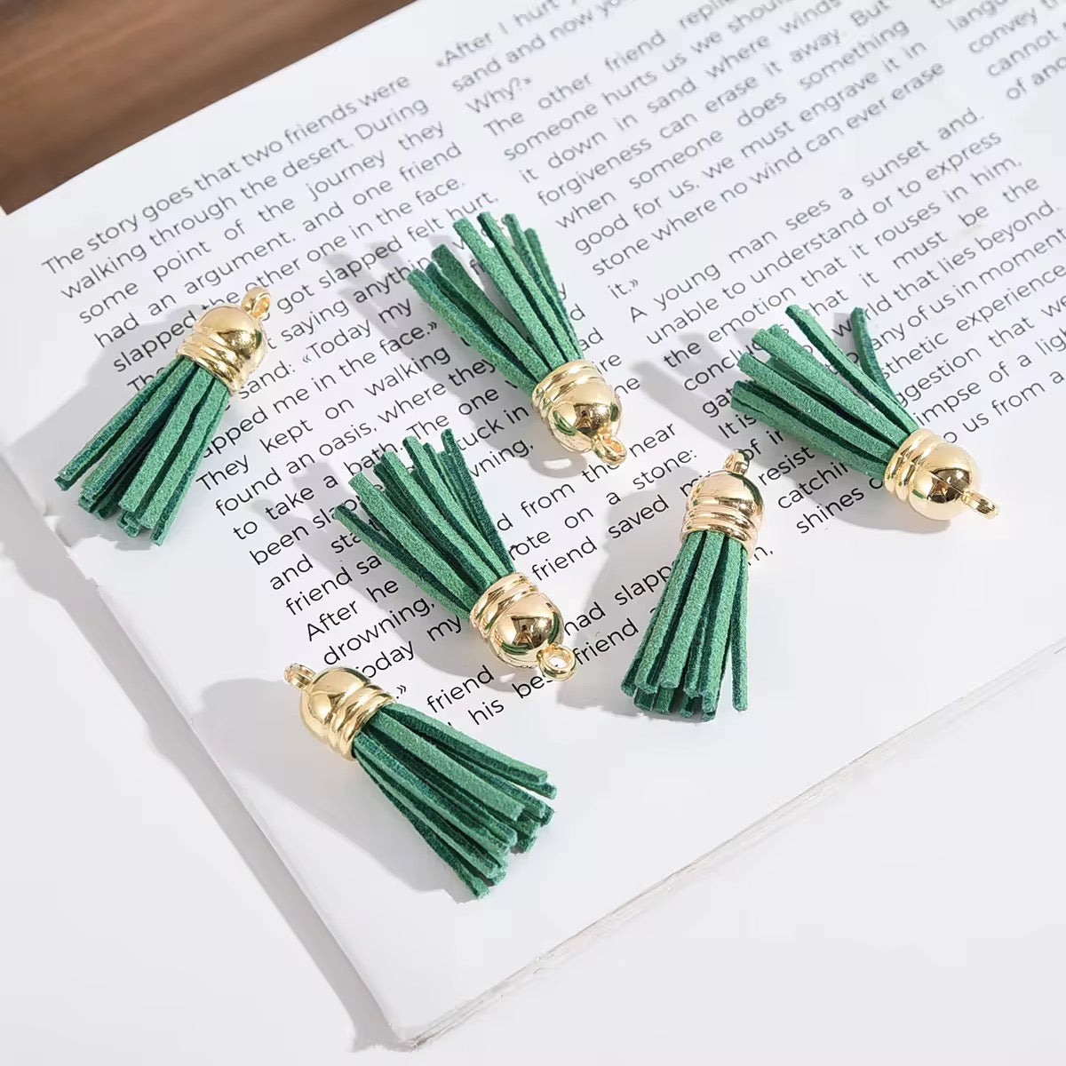 BBB 429 Plush Tassel with gold plated cap For Keychains ( 1 pc ) Premium leather quality