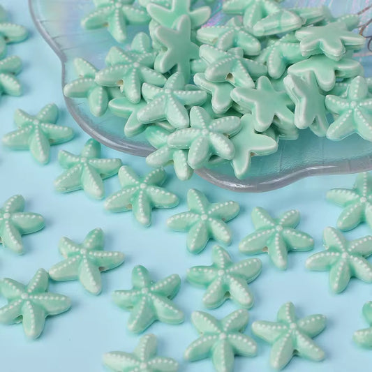 BBB 053 (e) light green Star Fish porcelain ceramic bead ( 1 pc )