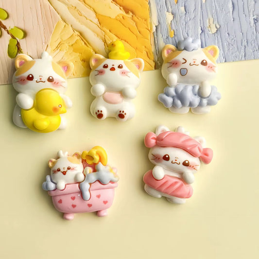 BBB 070 (d) Bubble bath Cat cartoon themed resin charm ( 1 pc ) with / without Hook