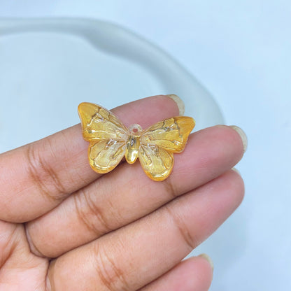 AB100 light pink butterfly Luminous shiny Acrylic bead ( 1 pc )