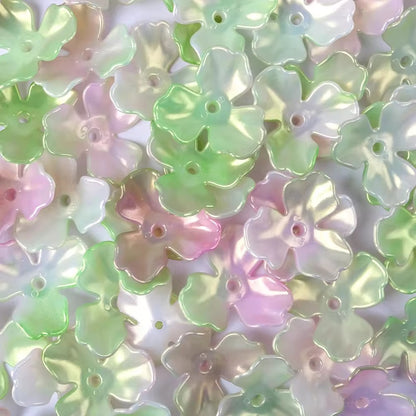 BBB 023 large petals gold plated luminous Acrylic bead cap ( 1 pc )