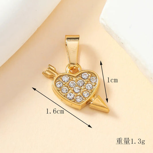 SS 1930 heart arrow zircon Stainless steel charm ( 1 pc ) Anti tarnish