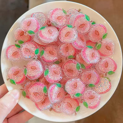 BBB 101 (b) Peach Fruit Diamond Cabochon Acrylic Charm ( 1 pc ) ( 26mm )