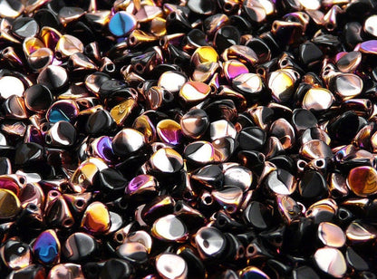 BBB 112 (D) Czech pressed Glass Beads Pinch jet sliperit - (1PC)