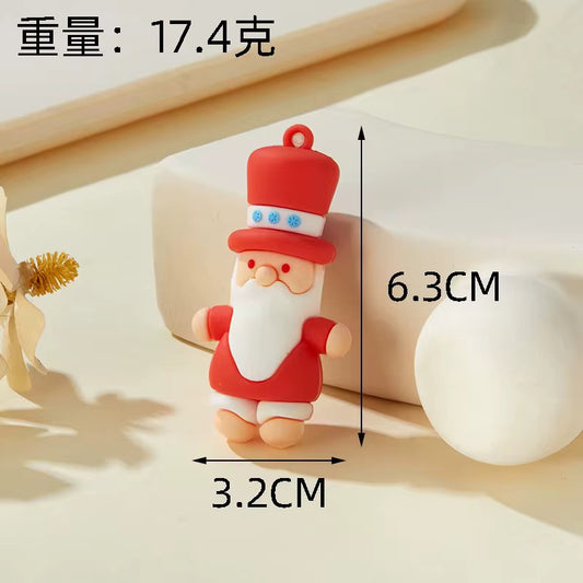 BBB 268 (a) Santa Christmas Cartoon PVC pendant charm ( 1 pc )