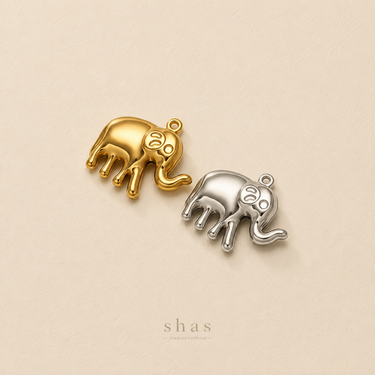 SC16H Elephant charm 18k Gold PVD 316 stainless steel ( 1 pc ) Anti tarnish