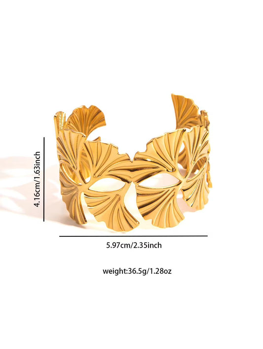 SJ 1137 Big Cuff bracelet - 18k Gold PVD plated stainless steel - Anti tarnish