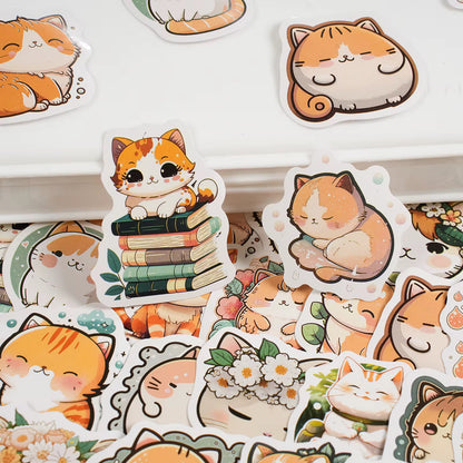 Cute Big Cat Waterproof UV Resistant sticker ( 1 pack - 30 piece )