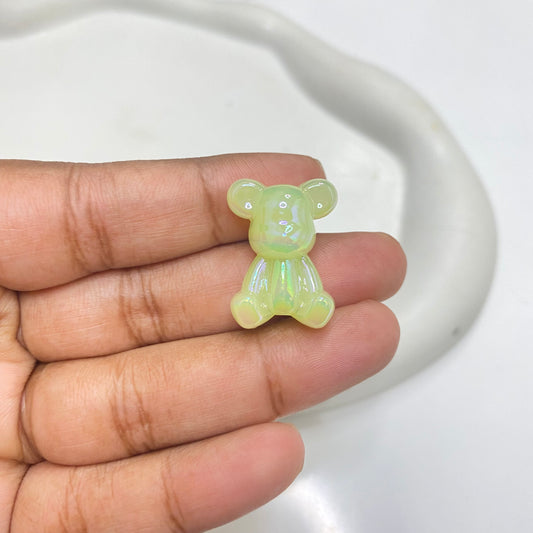 BBB 134 (E) Luminous Bear uv plated shiny irrediscent Acrylic bead ( 1 pc )