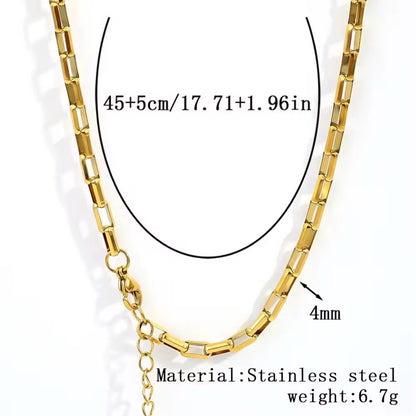 RC 67 Box Ready made chain 18k Gold PVD plated 316 Stainless steel ( 1 pc ) Anti tarnish ( 4 mm ) with extension
