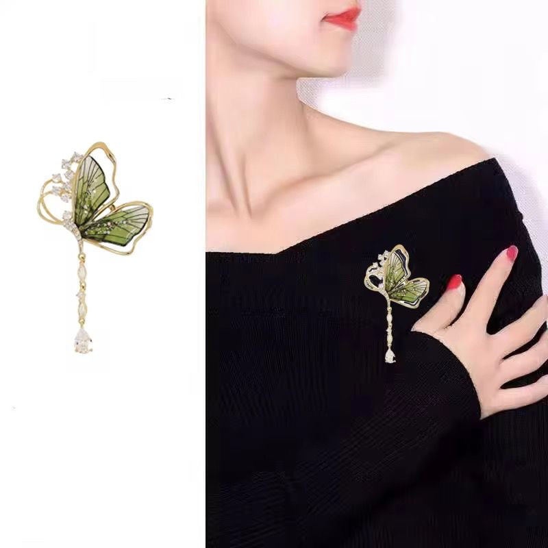 BR 04 Butterfly Zirfon Brooch pin ( 1 pc ) Tarnish Resistant