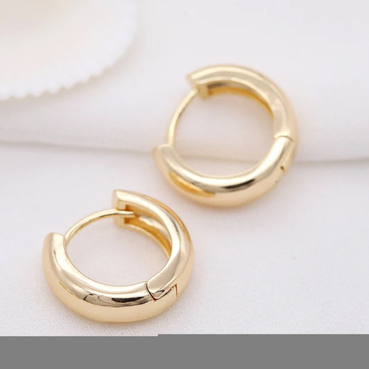 GP 712 14k gold plated thick hoops ( 2 pc ) anti tarnish