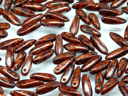 BBB 103 (D)  Czech pressed Glass Dagger Beads Opaque Beige Travertine  (1PC)