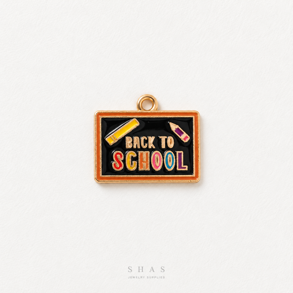 EC09C Back to School Enamel Charm ( 1 pc ) High Quality Shine