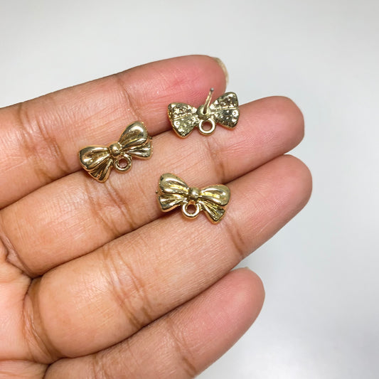 SS 3117 Bow Stud 14k Gold plated ( 2 pc ) Anti tarnish