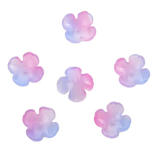 BBB 344 (a) Purple pink four petal flower glass bead ( 1 pc ) Lampwork Bead