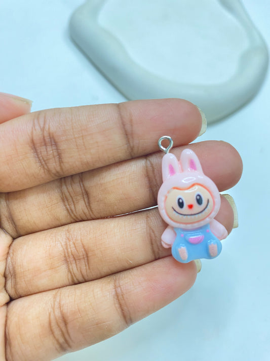BBB 080 (b) Pink labubu kawaii charm( 1 pc ) with/without Hook