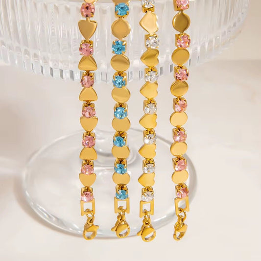 SJ 1122 Zircon Modern Bracelet -18k Gold PVD plated stainless steel - Anti tarnish