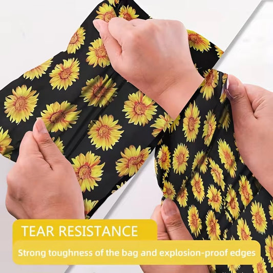 Sunflower Poly Mailer Bag -  Waterproof & Double Sided - Designer Premium Packaging ( 10:13 inch )