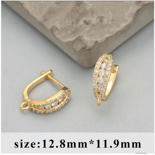 SS 562 zircon crystal stud -(2PC)