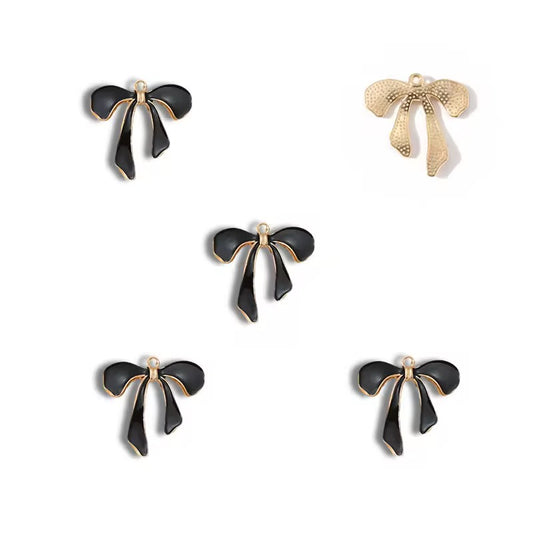 BBB 402 Bow Enamel Charm ( 1 pc ) High Quality Shine ( 26mm )